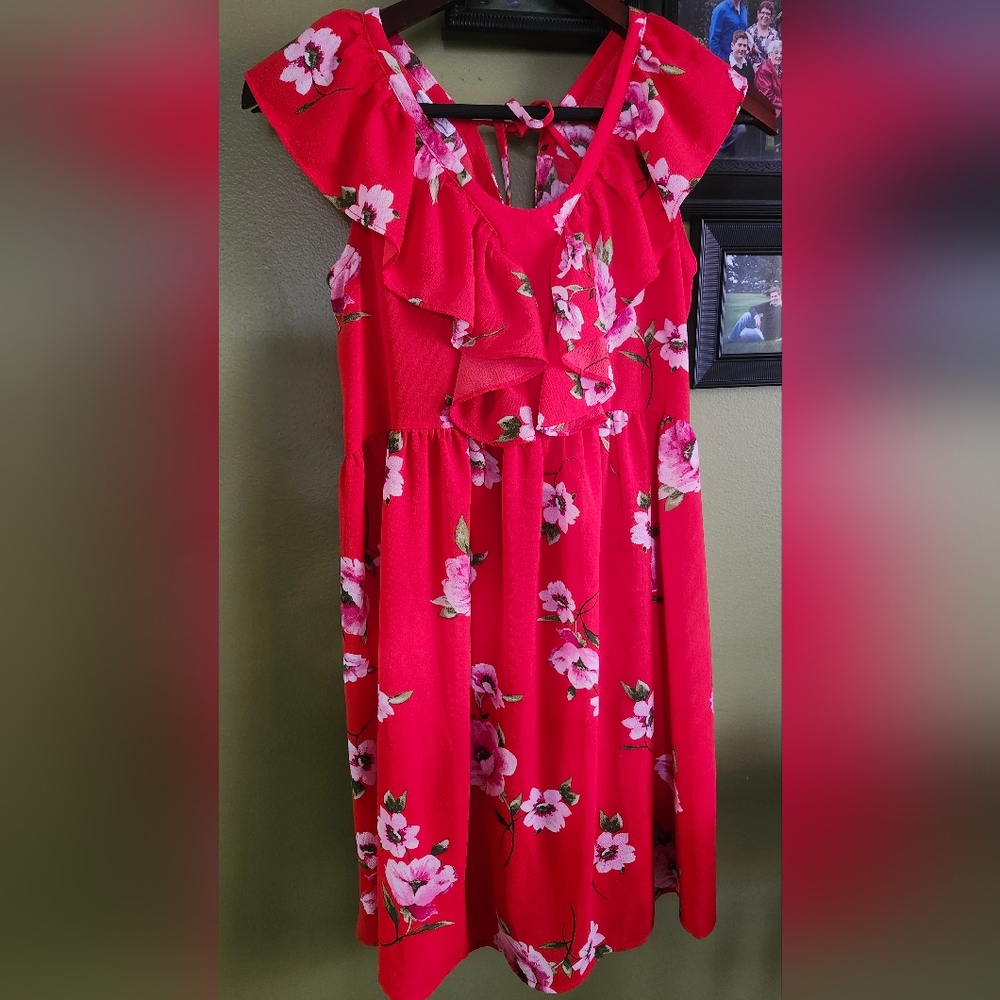 Floral Red Dress Womens‎
